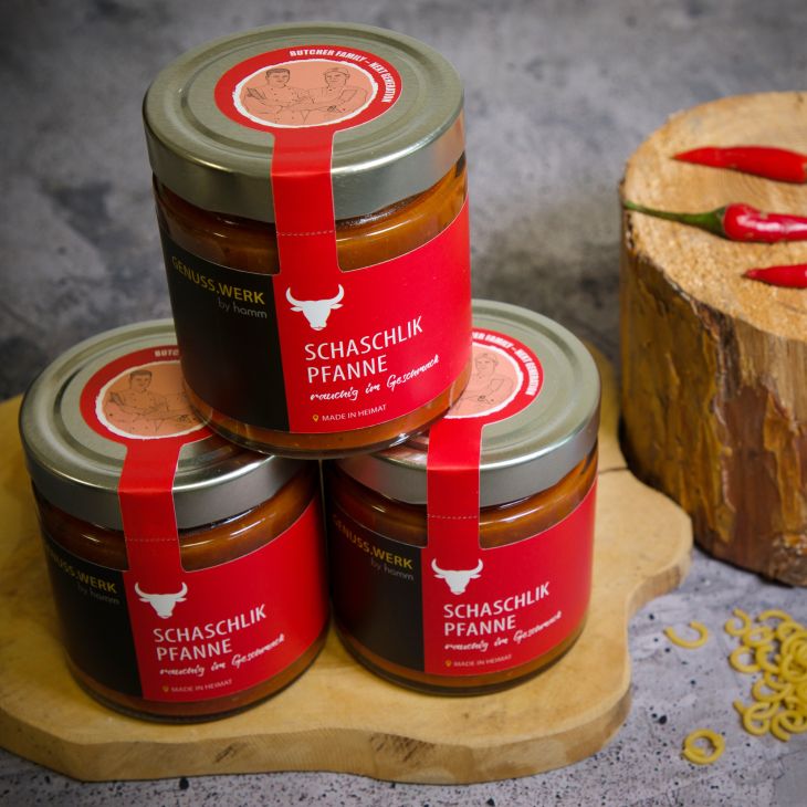 Schaschlikpfanne, im Glas
